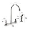 Kitchen Faucet with Side Sprayer, Brushed Nickel 2-Handle Faucet for