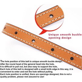 FANGXIN Women Leather Belt Reversible Two Color Thin Belt Pin Buckle Adjustable Decorative Waistband For Jeans Dress Coat (Black-Orange)