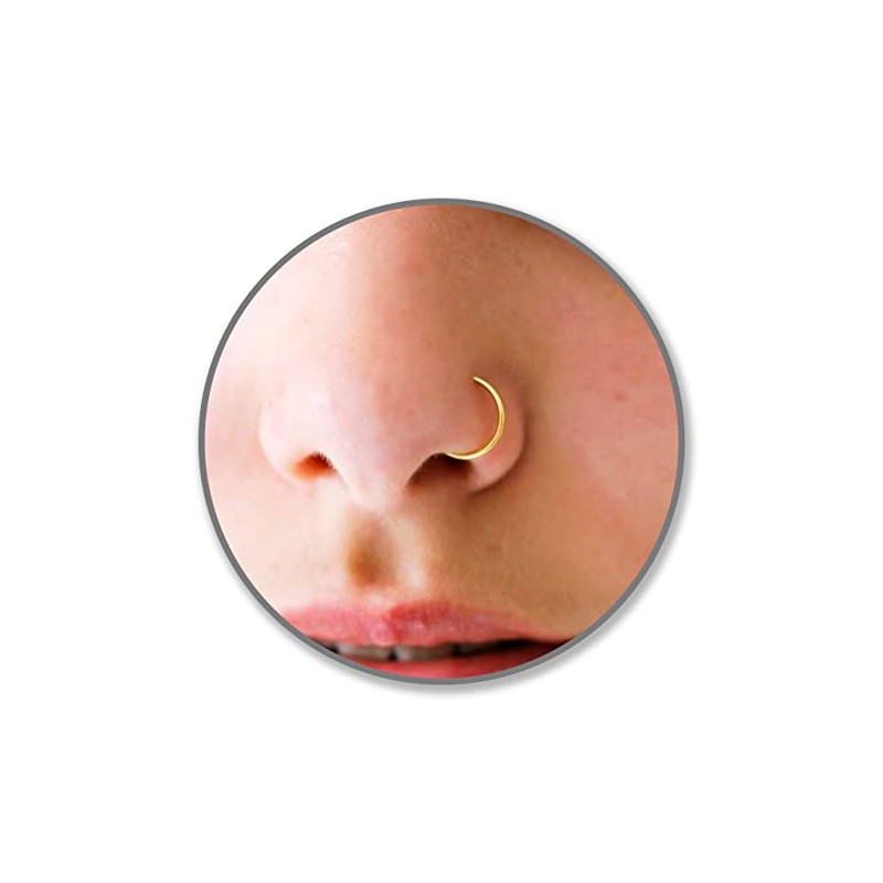 Extra Thin Small 0.5mm Nose Ring Diameter 6mm(gold)