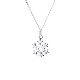 jewellerybox Sterling Silver Snowflake Necklace - 16+2 Inches