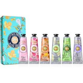 Yoken Shea Butter Hand Cream Gift Set, 6 Soothing Moisturizing Scents in Delicate Tins, 6 x 1 OZ
