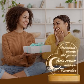 Lightzz Birthday Gifts for Women, Friendship Inspiration Gifts for Best Friends Girls Sister Colleagues, 3D Illusion Lamp LED Night Light