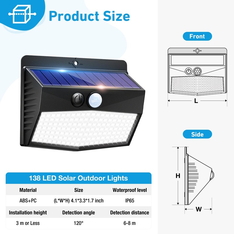 Peasur [6 Packs] Solar Lights Outdoor Motion Sensor Solar Security