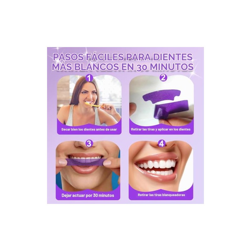 PEENAVY - 28Pcs Tiras Blanqueadoras Dientes,tiras para Blanquear