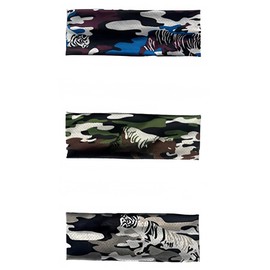 Sports Headband Sweatband 3 Piece Set, Camouflage, Moisture Wicking, Fitness, Running, Yoga, Mountain Climbing, Cycling, Football, Suitable for Men