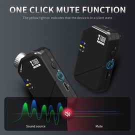 XTUGA J02S Wireless in Ear Monitor System, 2.4G Mini Stereo/Mono IEM System with Transmitter & Receiver, 8Hrs Power, Monitoring for Stage,Band,Singer,Musicians (Without Earphones)