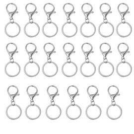 20+20 Professional Keychain and Lobster Buckle Set - Stainless Steel Key Double Ring, Lobster Buckle Accessories, Can Connect Keychain, Various Accessories, etc