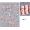 Winning Smile 6 Sheets Nail Art Decals 3D Embossed Stickers
