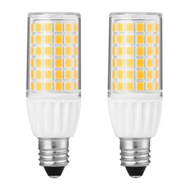 2-Pack T4 JD 5W E11 LED Bulbs Dimmable,/No Flicker CRI 85+, UL Certification / Mini-Candelabra Base Light Bulb/ for Ceiling Fans, Chandeliers,Pendants, Table Lamps, Cabinet Lighting (Daylight White)