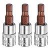 sourcing map 3pcs H5 Hex Bit Socket 1/4" Square Drive