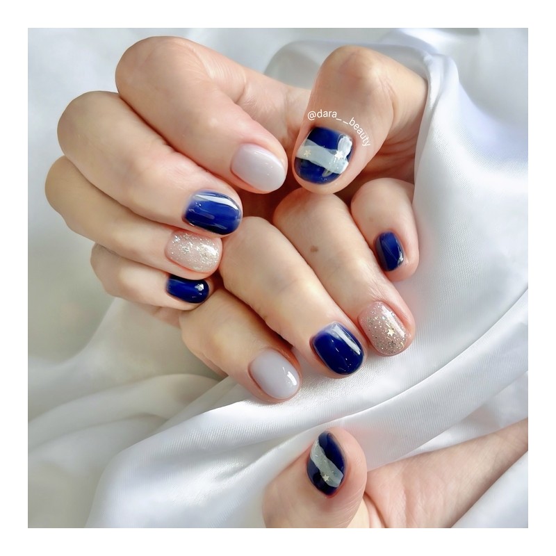 Dara Beauty September 2025 Art of the MonthNavy Nail❣ -