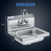 Profeeshaw Stainless Steel Sink Commercial Wall Mount Hand Washing Basin