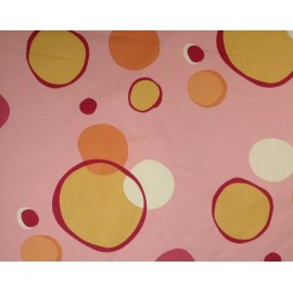 KINGSWAY FEELING GROOVY BUBBLE GUM PINK CIRCLE CUSHION FABRIC BY THE YARD 54" W