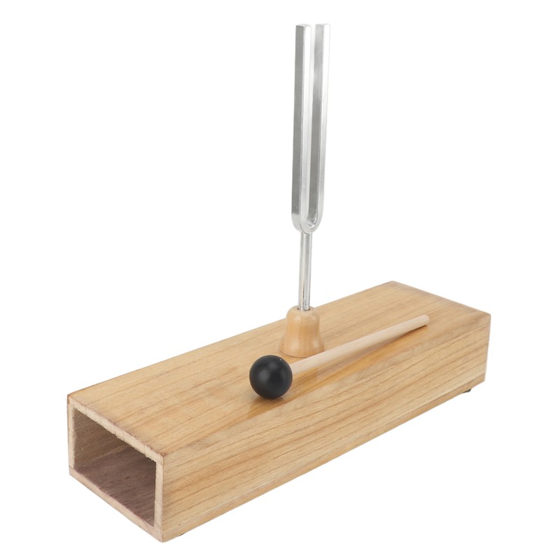 256Hz Tuning Fork with Wood Resonance Box and Hammer Sound
