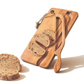 Sourdough Bread Slicer | Bread Cutting Board | 420 Stainless Steel Blade with Magnetic Backing for Easy Storage | Measurement Markings | For Sourdough Bread, Bagel | Ideal for Baking Enthusiasts