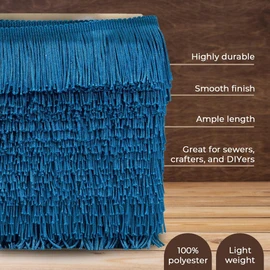 Trims by the Yard 6" Chainette Fringe Trim | Turquoise | (5 Yard Cut)