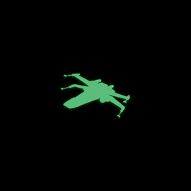 Star Inspired Movie Character Space X-Wing Glow in The Dark Sticker Decal for Phone Tablet Laptop Car Truck Window | 4" Sticker | Green