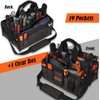 WELKINLAND 20-Pocket Electrician Tool Tote,16"Double Open-Top Tool Tote Bag