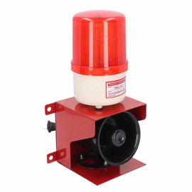 Industrial Alarm, Emergency Warning Light Outdoor Alarm,Alarm Siren with Strobe Light,Audible and Visual LED Strobe Alarm High Decibel Sound Security Siren