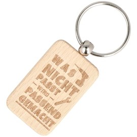 Spruchreif Keyring with engraving on both sides, wooden key ring for craftsmen, gifts all-rounder, What does not fit, is made to fit