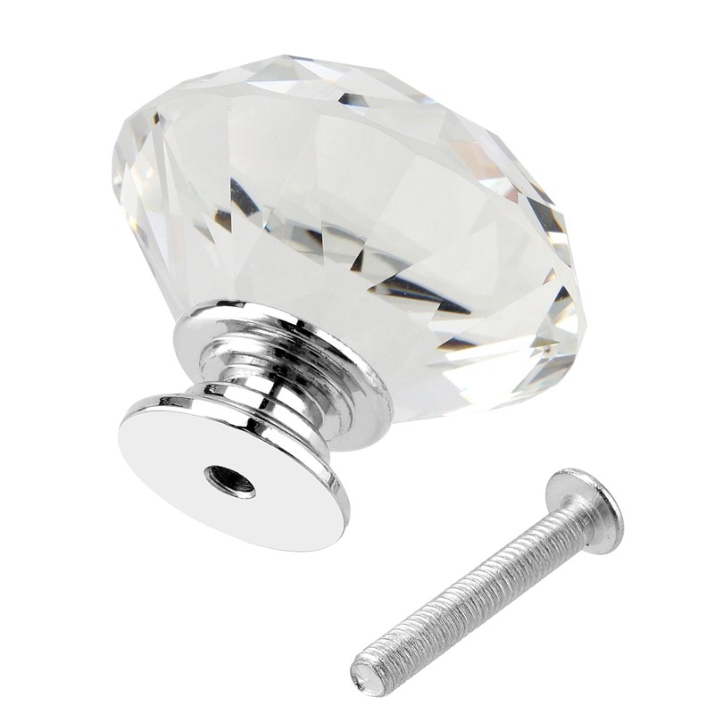 MAKTSAM 20PCS 30mm Clear Crystal Door Knobs, rystal Door Drawer