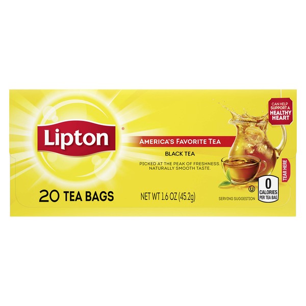 Lipton Black Tea Bags America's Favorite Tea 20 ct, pack of 12