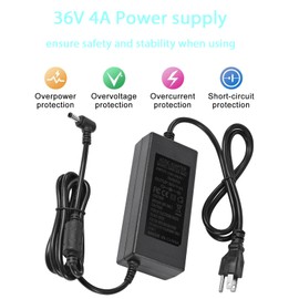 36V 4A Power Supply Adapter 100-240V AC to DC 144W Power Transformer 5.5mm x 2.5mm/2.1mm DC Output Jack 36V Volt AC Power Supply for LED Lights LED Driver CCTV Security System Inkjet Printer