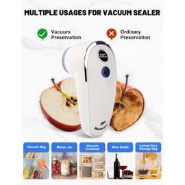 WanshengLe Vacuum Sealer with 30 Reusable Sous Vide Bags, Handheld Vacuum Sealer for Food, Portable Vacuum Sealer Machine for Preservation, Fresh & Save Meal Prep