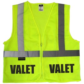 Qraphic Tee Valet Parking Safety Vest with Screen Print Design Both Front and Back.