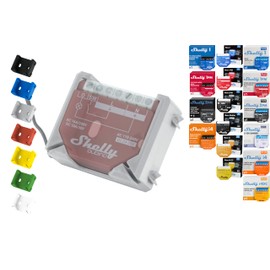 Wall DIN Rail Holder for 18 Shellys: 1 Gen3,1PM Gen3,2PM Gen3,i4 Gen3,Plus 1,Plus 1PM,Plus 2PM,Plus i4,Plus 0-10V Dimmer,Wave 1,Wave 1PM,Wave 2PM,Wave Shutter,Wave i4 (Grey-Prime)
