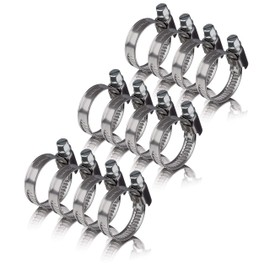 GARSIDURO® Pack of 12 Professional Hose Clamps ,16-27 mm, Made of Stainless Steel in W4 Quality, DIN3017, 9 mm Bandwidth - High Quality Set of Rustproof, V2A Hose Clamps for Washing Machines, Drain Hoses, etc.