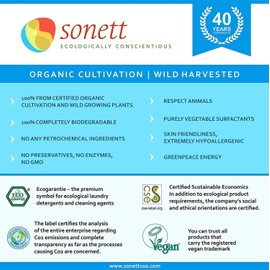 Sonett Organic Laundry Liquid Detergent Sensitive (2.6 gal/10L) for people with allergies GMO free Certified Organically Grown