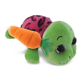 DolliBu Happy Easter Big-Eyed Pink Shell Sea Turtle with Carrot - Cute Stuffed Animals with Carrot Plush Toy, Spring Easter Plush Animal - 6 Inches