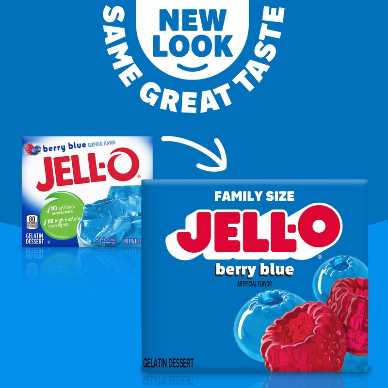 JELL-O Berry Blue Gelatina postre Mix (6 oz caja)