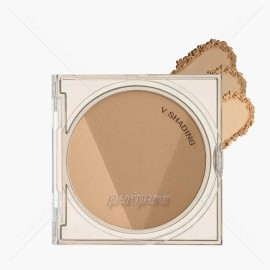 Peripera [PERIPERA] Ink V Shading with BRUSH NEW, Contour Palette, Shading Palette, *GIFT - 01 Natural Brown