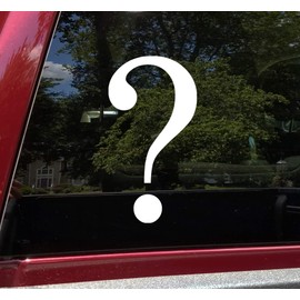 Bright Pink - Question Mark Vinyl Decal - Punctuation - Die Cut Sticker - 5.25w x 10h inches