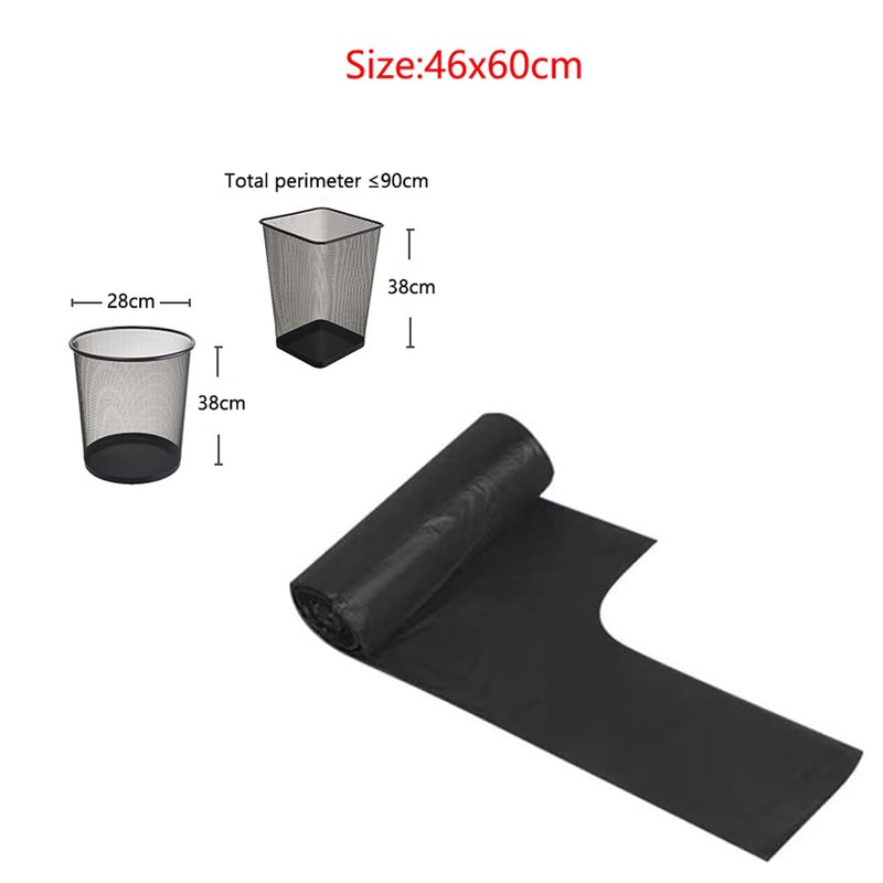 10L Trash Bags 46x60cm Black Disposable Kitchen Trash Can Bags