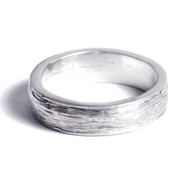 Brushed 100% Pure Tin Ring, Inscribed 'Ten Years' - 10 Year (Q)