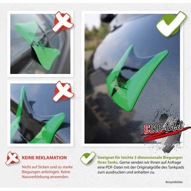 BIKE-label Tank Pad Motorcycle Sticker Paint Protection Black 500940