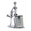 Metal Art Pen Pencil Holder Iron Saxophone Man Music Figure