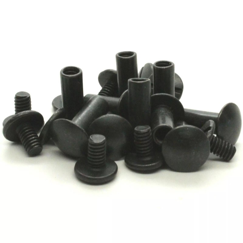 Stecksstore Black Steel Chicago Screws 1/2" 10 Pack 1293-24