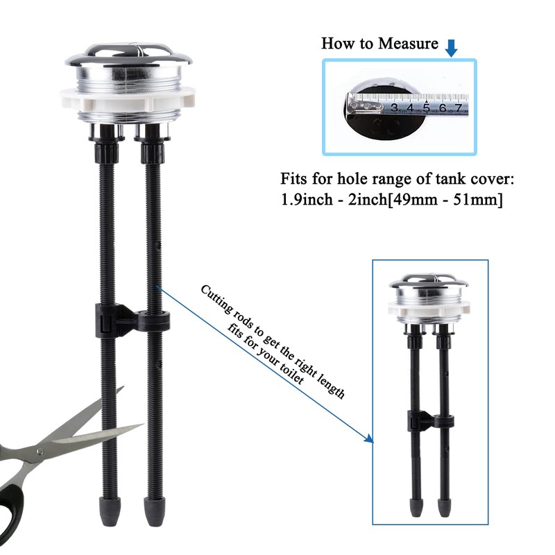 Toilet Push Button 48mm Thread Diameter Dual Push Flushing Button