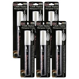 Marvy Uchida Bistro Chalk Markers, Broad Tip, White, Pack Of 6 (Uch480co-6)