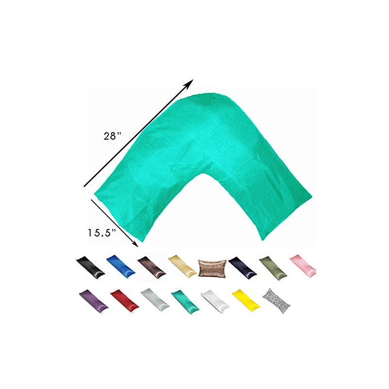 Gyulin Silky Soft Satin Soild Envelope Style V Shaped/Tri/Boomerang Pillow