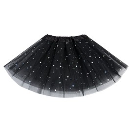 Girls Black Tutu Skirts Sparkle Sequin Princess Dresses 3 Layers Ballet Dance Skorts Costume for Girls 2-8T Role-Playing Birthday Princess Party