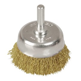 Surtek C580 Carda copa ondulada alambre delgado 2-3/4" x 0.30 mm con zanco 1/4"