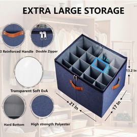 Shoe storage,Shoe Organizer for Closet, Foldable shoe storage,Adjustable Shoe Storage Containers,Fits up to 16 Pairs, Large Shoe Storage , Clear Foldable Shoe Storage Bins w/Bottom Support(Dark gray)