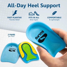 Sulpo 2 Paare Fersensporn Einlagen Fersenkissen Spornfix Gel Fersenpolster zur Linderung von Plantarfasziitis, Fersensporn und Achillesschmerzen Größe S (36-39)