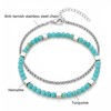 Sunongxin Hematite Bracelet, Stainless Steel Box Chain & Turquoise Beaded