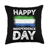Happy Independence Day Sierra Leone Throw Pillow
